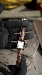 Jam Tangan Wanita Casio General LTP-V007L-7B2 Tank White Dial Brown Leather Band