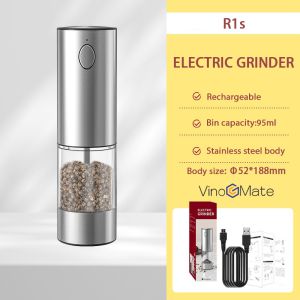 Kitchen Electric Pepper Grinder USB Powered Salt or Pepper Automatic Grinder with LED Light | Electric Pepper Grinder|Pepper Grinder