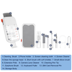 other | 14 in 1 Digital Electronic Cleaning Set Screen Cleaning Bracket Design Phone Keyboard Cleaner Kit Portable Multipurpose