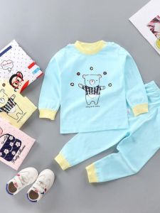 Bộ Đồ Lót Trẻ Em Cotton Combed round Neck Slim Fit Quần Áo Mùa Thu Cho Bé Trai Và Bé Gái Bộ Đồ Ngủ Cotton Thoải Mái Cho Trẻ Em
