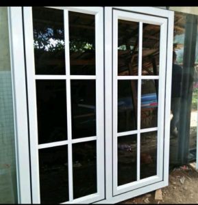 PINTU JENDELA ALUMINIUM SLIDING ORNAMENT ukuran T200xL140 komplit Tinggal pasang gratis packing kayu