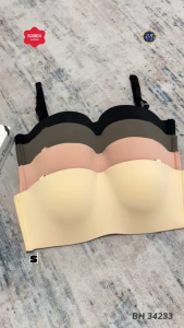 Sorex Invisible Bra Half Cup A-B Busa Sedang Tanpa Kawat Kait 1 Nilon Seamless BH 34233