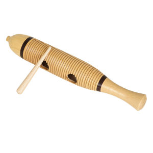 IRIN | 35cm Wooden Frog Guiro Rasp Beechwood Scraper Tube Percussion Realistic Croaking Sound for Preschool Music & Rhythm Training