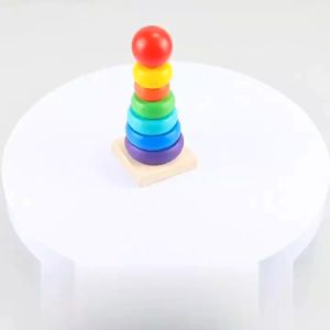 TokoYoyo Mainan Anak Ring Donat Susun Kayu Edukasi Puzzle Tower Donut Wooden Kid Toys