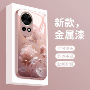 Luxury Rose Pattern Liquid Glass Phone Case for Huawei Nova13 pro Full Lens Protection Anti-Fall Simple Creative Womens Style