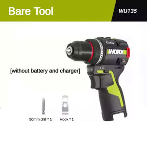 Worx | WORX WU135 Cordless Electric Dril12V 50Nm 1800rpm Smart Clucth Auto Stop 2Speed Adjust Metalworking Home Power Tools