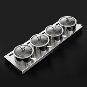 Onlycook 304 Stainless Steel Seasoning Jar Set Kitchen Storage Container Home Use Spice Box Ensemble for Restaurant Use