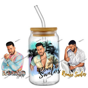 Popular Bachata Singer Romeo Santos 16oz UV DTF 3D Sticker Fashion Decals Waterproof Wraps Glass Can Cups Creative Craft DIY