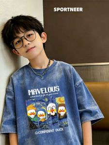 Boys Tie-dye Cotton T-shirt Short Sleeve