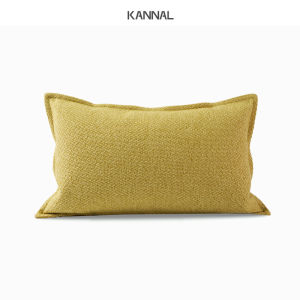 [Four Seasons · Summer] Japanese-Style Double-Sided Yellow Cotton Linen Cushion Nordic Cushion Sofa Cushion Model Room