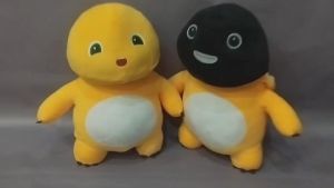 Boneka Dino Naloong Hoodie Dino Kuning Muka Hitam Ukuran L
