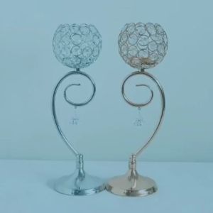 Fashion Holder Lilin Desain Kristal untuk Pesta Pernikahan Crystal Candle Holders Centerpieces Decor/ Wedding Table