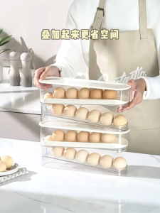 Easyhome.sg Double Layer Refrigerator Food Grade Egg Storage Box / Egg Container 8801