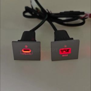 PD Type-C USB Charger Socket Fast Charge Adapter QC3.0 Power Outlet Switch for Ford Focus 2 Mk2 2009 2010 2011