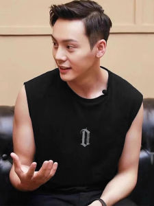 เสื้อกล้ามแขนกุดคอตตอนอเมริกันสำหรับผู้ชาย ทรงหลวม ใส่ไปทำงานออกกำลังกายในช่วงฤดูร้อน เสื้อผ้าทำงานแบบลำลองสำหรับผู้ชาย