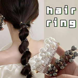 Pearl Bubble Hair Rope Korean Fashion Elegant Telephone Line Hair Ring Hair Accessories for Women’s