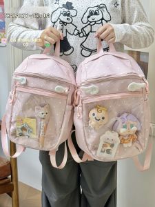 KDMILD | Balo Học Sinh Dung Lượng Lớn Trong Suốt Chấm Bi Hồng