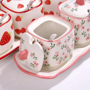 DIHUANTUO | Modern Hand-painted Seasoning Jar Set Set of 3