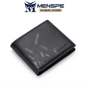 MENSPE Short Wallet Wheat Print Short Wallet Mens PU Horizontal Short Wallet Men Wallet Soft PU Wallet Multi-Card Position ID Credit Cards Holders Coin Bag Business Wallets
