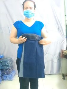 váy jeans chống nắng xẻ tà  Vải Trơn Và Hoa Văn 02