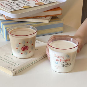 Red Christmas New Year Gift Dog Bird  High Borosilicate Heat Resistant Glass Cup Cartoon Juice Cup Heat Resistant round Shape