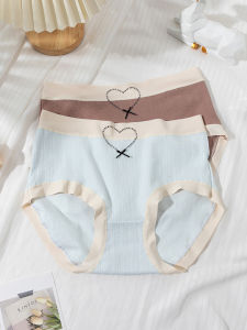 Plus Size Pure Cotton Underwear Womens Fat mm 100.00kg Mid-High Waist Japanese Style Young Adult Sweet Thin Breathable Traceless Briefs