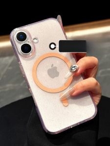 DAIMANG | Ốp Lưng iPhone 16 Pro Max Chống Sốc Sạc Từ 15mm Trong Suốt Hồng