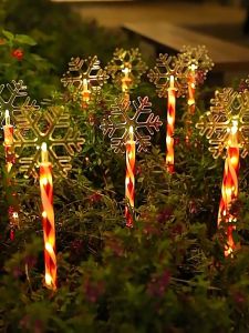 Christmas Solar Waterproof Path Lights 5in1 Outdoor Patio Garden Lawn Christmas Decoration Solar Lights Decoration