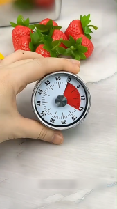 Đồng hồ bấm giờ bằng thép không gỉ đồng hồ bấm giờ học tập quản lý thời gian đế từ tính không cần pin.