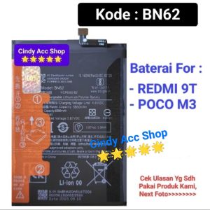 Baterai Batre Redmi 9T Poco M3 BN62 Original Battery