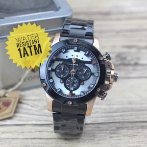 Jam tangan Leopard 8804MC tali rantai sport tanggal chronograp aktif analog original pria
