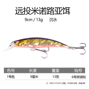 Hengjia Fishing Gear Far Casting Lure Minnow 13g Bass Fishing Simulation for Sea water And Saltwater Fishing Hooks Included