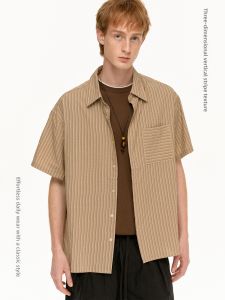 MADWITCH | American Retro Striped Loose Short Sleeve Shirt