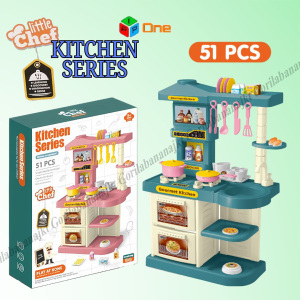 Mainan Anak Little Chef Kitchen Set 51pcs Alat Masak Anak Kitchen Series
