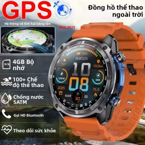 Đồng Hồ Thông Minh GPS Nam Với Bản Đồ Ngoại Tuyến Bộ Nhớ 4GB Màn Hình HD Gorilla Chống Nước 5ATM Gọi Bluetooth Theo Dõi Sức Khỏe Đo Nhịp Tim