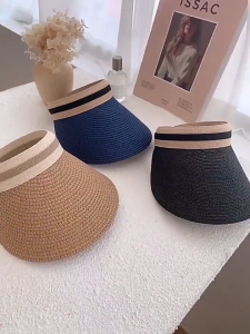 Women Straw Hat Sun Hat UV Summer Beach Hat Woven Stitched Sunscreen Fisherman Brim Hat Bucket Hat Protection Sun-Proof