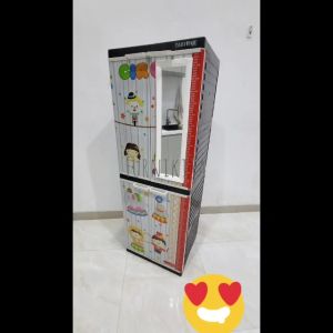 LEMARI PLASTIK TABITHA SUSUN 4 KUNCI KARAKTER RAK SERBAGUNA LUCU RAK MAINAN LEMARI BAJU ANAK [TABBOX]