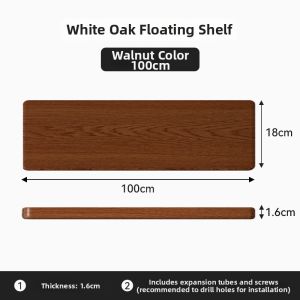 QIMUDAO | Solid Wood Wall Mounted Shelf No Drilling Installation
