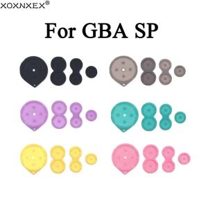 2/5Sets For GBA SP Rubber Buttons Contact Pads Silicon Hing & Screws Cover Buttons Rubber For GBA SP Housing Shell Repair