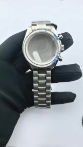39.7mm Stainless Steel Case Sapphire Watch Crystal Is Suitable for the VK64 VK63 Movement Stainless Steel Strap Watch Accessory