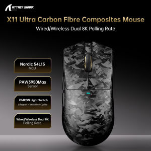 ATTACK SHARK | ATTACK SHARK X11/X11 ULTRA Wireless Gaming Mouse 2.4G Bluetooth USB Tri-Mode Lightweight Rechargeable Pro Esports Mice