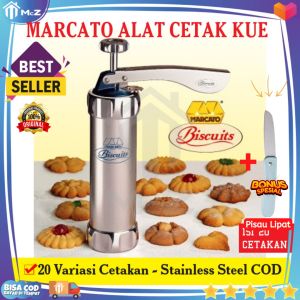 MARCATO Cetakan Kue Lengkap dengan 20 Variasi Cetakan Stainless Steel Bonus Pisau Lipat Cantik - Alat Cetak Biskuit - Cetakan Kue Kering Serbaguna - Cookie Maker - Marcato Stainless Steel - Cetakan Kue Kering Lengkap - Bisa COD