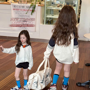 Aimobeibe Summer Fashion Color Block Casual Lightweight Sun Protection Long Sleeve Girls T-Shirt Base Shirt Cotton Soft Treatment