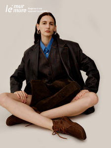 Le Murmure Practicalism Autumn New Soft Boots Double Layer Ankle Wrap Fashionable And Naked Boots Retro Style Cross Buckle Short Fashion Boots