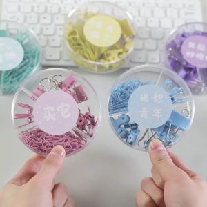 Colorful 4in1 Multiple Model Paper Clip Set Metal Paper Clips Multi-functional Combination Clip for Office Equipment School Supplies