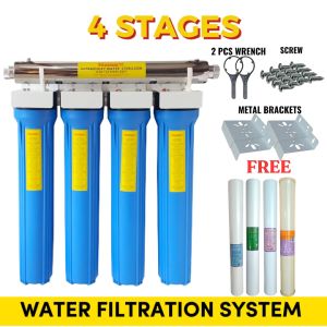 Water Filter 4 Stages 20\" Slim Type Hydrosep with 6 Gpm UV Light No Fittings with Different Variations