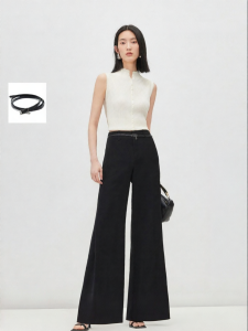 Vero Moda | Detachable Belt Drape Wide Leg Trousers for Women
