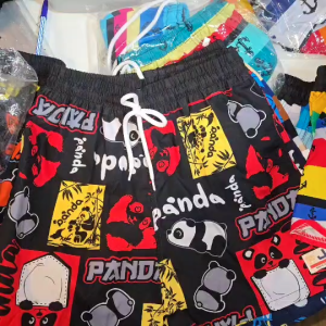 กางเกงขาสั้นเด็กชาย-หญิง (PJJ) พิมพ์ลายน่ารักสดใส เอวยืดมีเชือก ผ้าดี สีไม่ตก