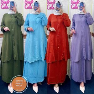 ONE SET ROK CRINKLE MAULY/ATASAN MUSLIMAH TERBARU/BUSANA MUSLIMAH TERBARU