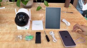 Hamrol 3MP Outdoor Solar PTZ WiFi IP Camera With Rechargeable Battery Wireless Home CCTV Seucurity Camera PIR Motion Detection iCsee APP